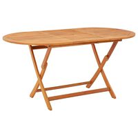 vidaXL Folding Garden Table 160x85x75 cm Solid Eucalyptus Wood