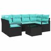 vidaXL Garden Sofa Set with Cushion Manual 7 pcs Black and Turquoise