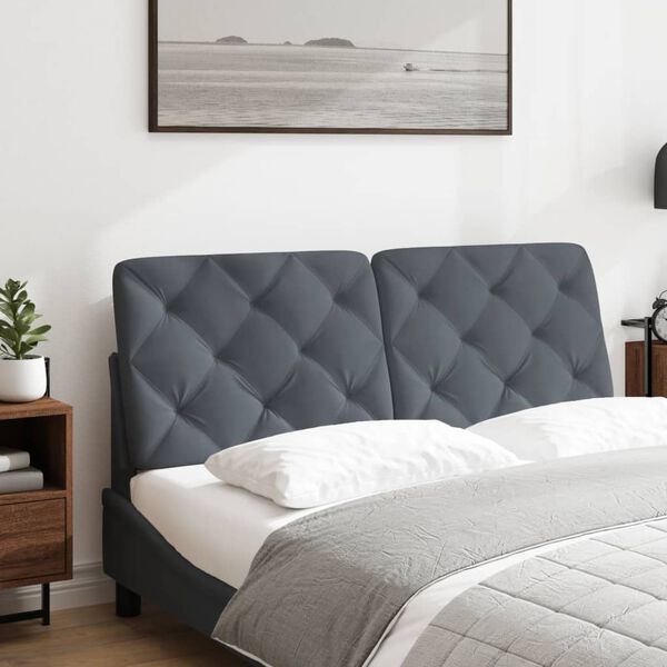 vidaXL Headboard Cushion Dark Grey 137 cm Double Velvet