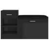 vidaXL Shoe Bench High Gloss Black 94.5x31x57 cm Engineered Wood