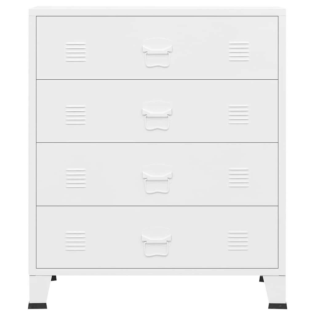 vidaXL Industrial Drawer Cabinet White 78x40x93 cm Metal
