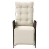 vidaXL Reclining Garden Chair with Footrest Brown Poly Rattan