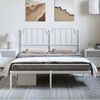 vidaXL Metal Bed Frame without Mattress with Headboard White 135x190cm