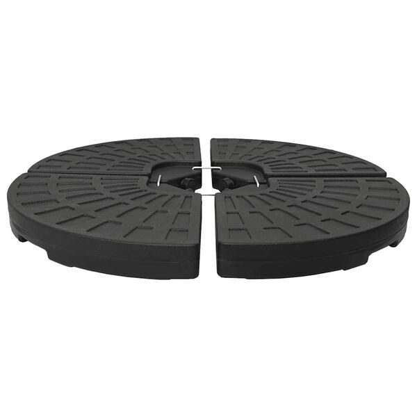 vidaXL Umbrella Base Fan-shaped 4 pcs Black