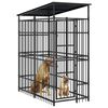 vidaXL Outdoor Dog Kennel with Roof Steel 1.84 m&sup2;