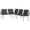 vidaXL Garden Sofa Set 2 pcs Black Poly Rattan