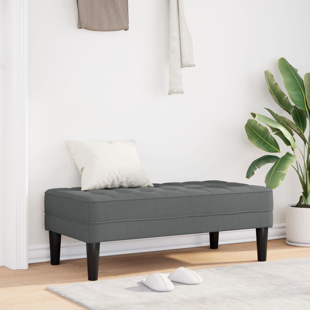 vidaXL Bench Dark Grey 113x57x39 cm Fabric