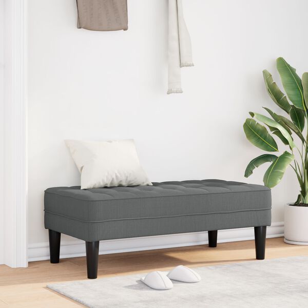 vidaXL Bench Dark Grey 113x57x39 cm Fabric