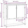 vidaXL Bathroom Mirror Cabinet Smoked Oak 60x16x60 cm Engineered Wood