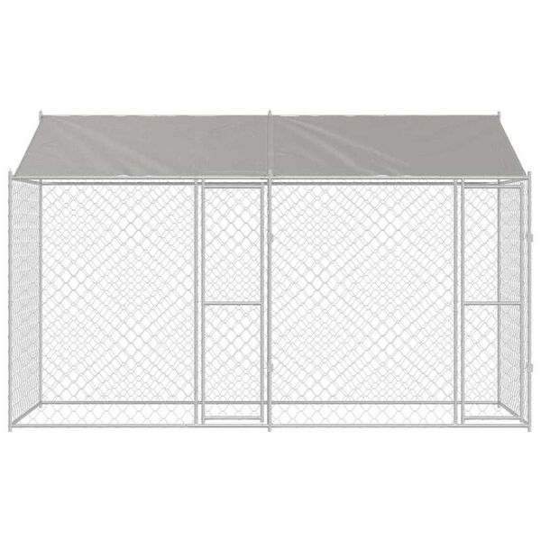 Dog Cage Silver 400 x 200 x 256 cm Galvanised Steel