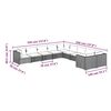 vidaXL 10 Piece Garden Lounge Set with Cushions Poly Rattan Black