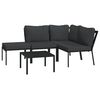 vidaXL 5 Piece Garden Lounge Set with Grey Cushions Steel