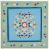 vidaXL Coffee Table Turquoise Hand Painted Solid Wood Mango