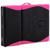 vidaXL 4-Zone Foldable Massage Table Aluminium Black and Pink
