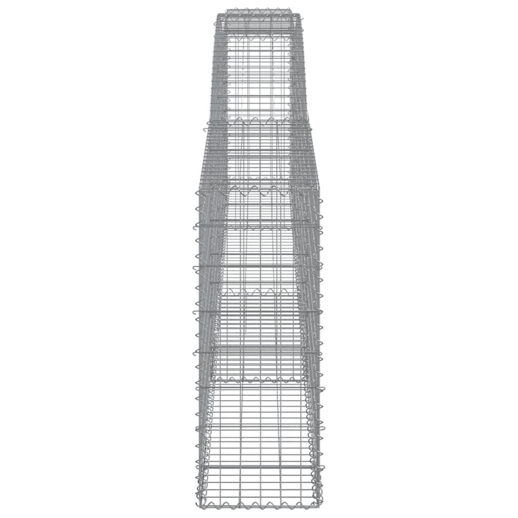 vidaXL Arched Gabion Baskets 15 pcs 400x30x80/100 cm Galvanised Iron