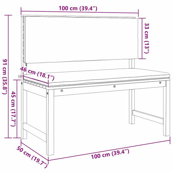 vidaXL Garden Bench Set 3 pcs Brown Solid acacia wood
