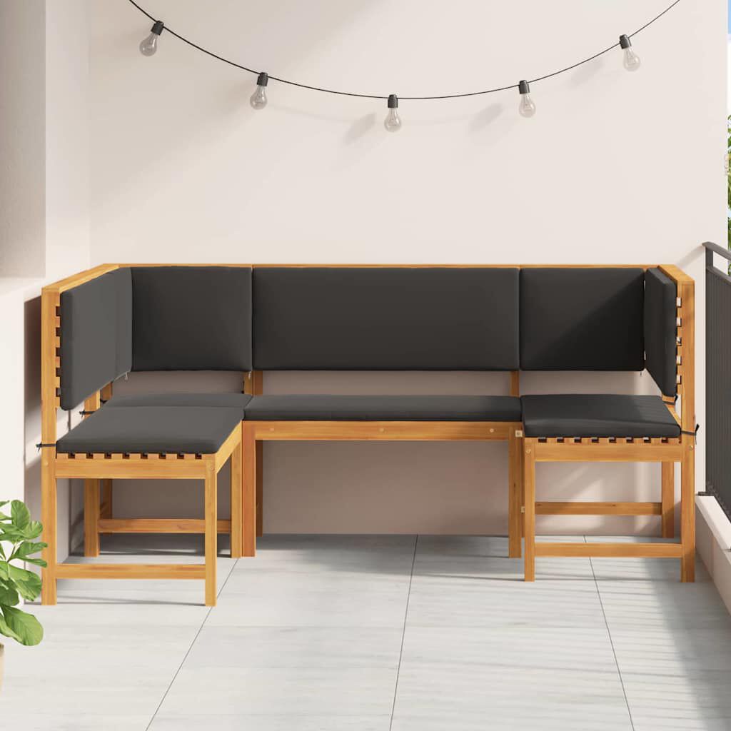 vidaXL Garden Bench Set 3 pcs Brown Solid acacia wood
