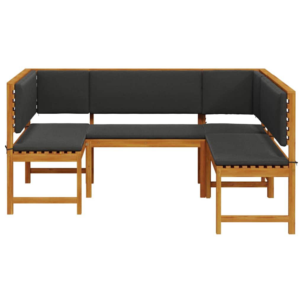 vidaXL Garden Bench Set 3 pcs Brown Solid acacia wood