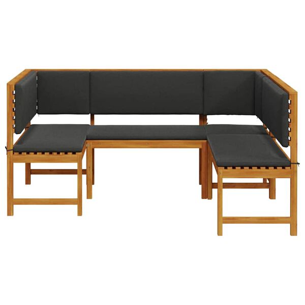 vidaXL Garden Bench Set 3 pcs Brown Solid acacia wood