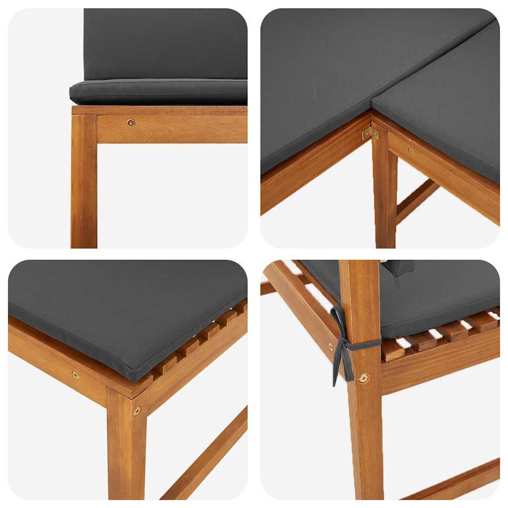 vidaXL Garden Bench Set 3 pcs Brown Solid acacia wood