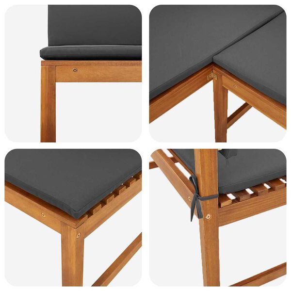 vidaXL Garden Bench Set 3 pcs Brown Solid acacia wood