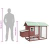 vidaXL Chicken Cage Mocha 170x81x110 cm Solid Pine & Fir Wood