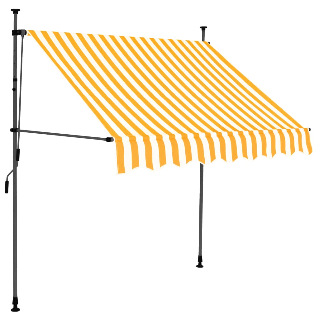 vidaXL Manual Retractable Awning with LED 200 cm White and Orange