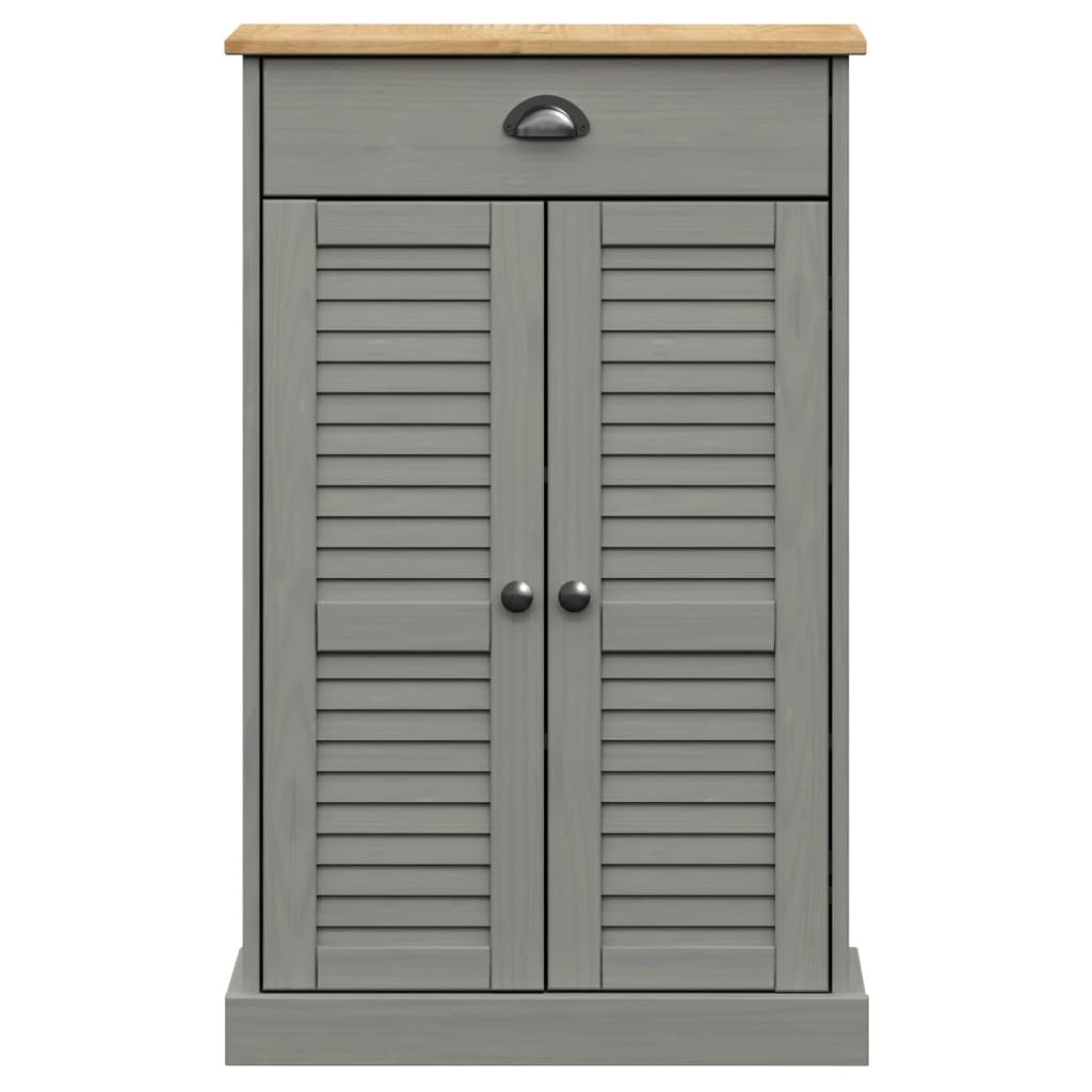 vidaXL Shoe Cabinet VIGO Grey 60x35x96 cm Solid Wood Pine