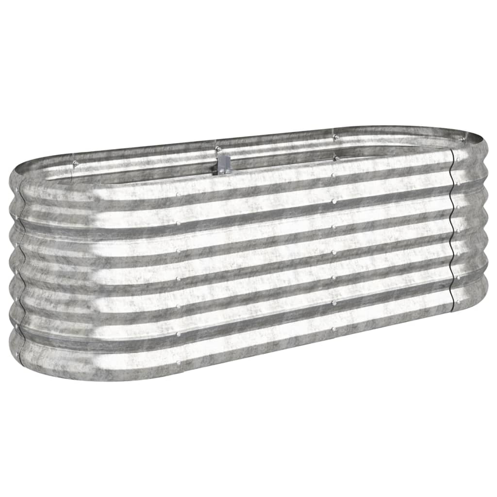 vidaXL Garden Raised Bed Powder-coated Steel 114x40x36 cm Silver