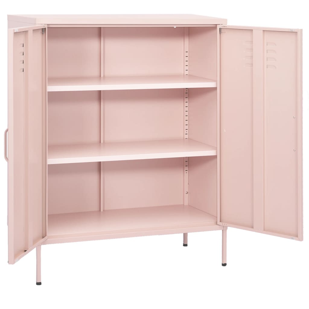 vidaXL Storage Cabinet Pink 80x35x101.5 cm Steel