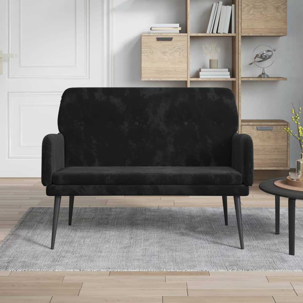 vidaXL Bench Black 108x79x79 cm Velvet