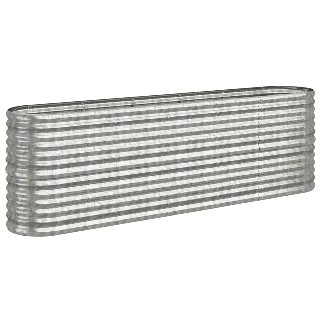 vidaXL Garden Raised Bed Powder-coated Steel 224x40x68 cm Silver