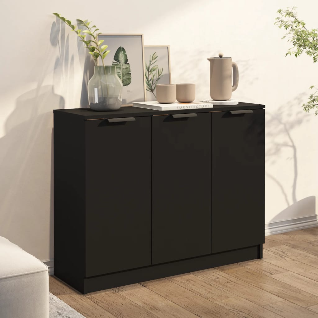 vidaXL Sideboard Black 90.5x30x70 cm Engineered Wood