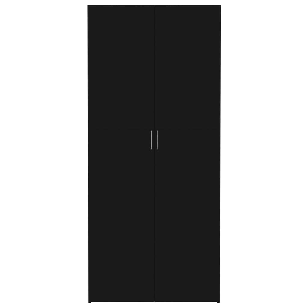 vidaXL Storage Cabinet Black 80x35.5x180 cm Engineered Wood