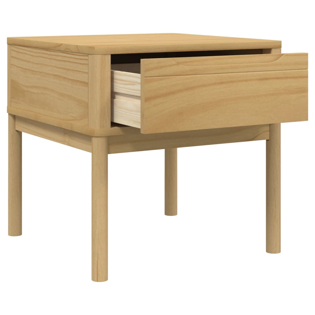 vidaXL Lamp Table FLORO Wax Brown 55x55x54 cm Solid Wood Pine