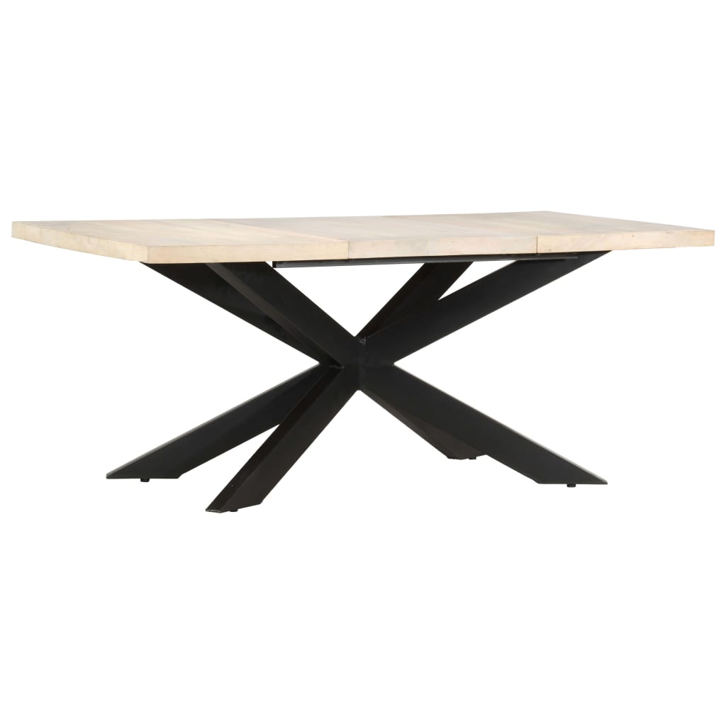 vidaXL Dining Table 180x90x76 cm Solid Bleached Mango Wood