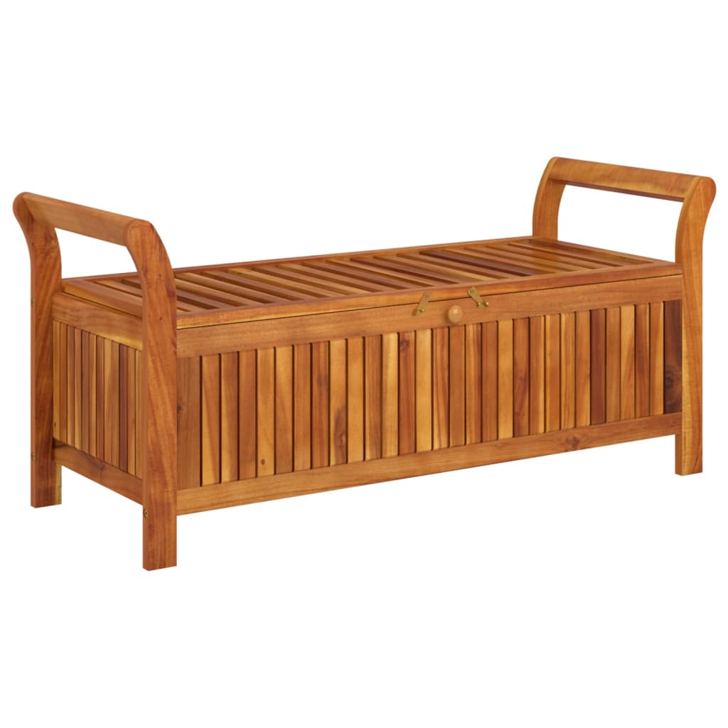 vidaXL Garden Storage Bench with Cushion 126 cm Solid Wood Acacia