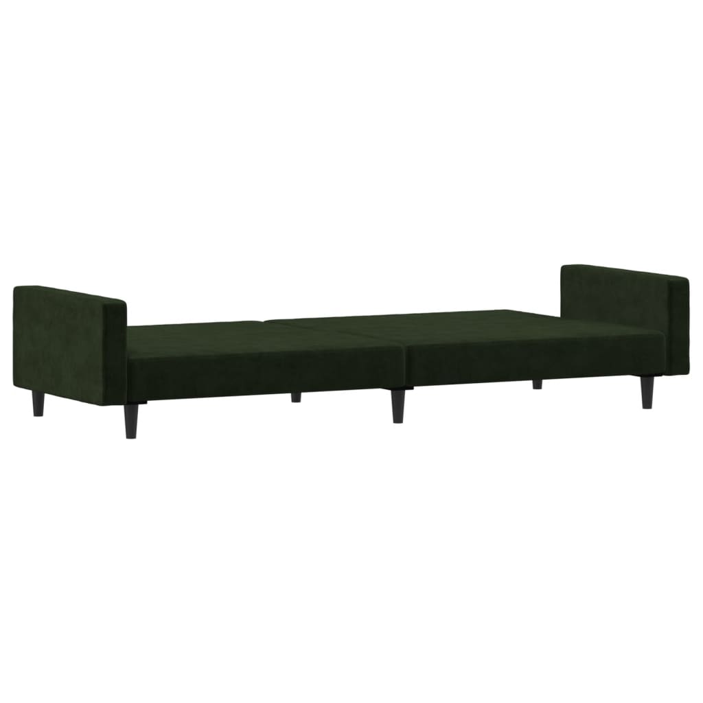 vidaXL 2-Seater Sofa Bed Dark Green Velvet