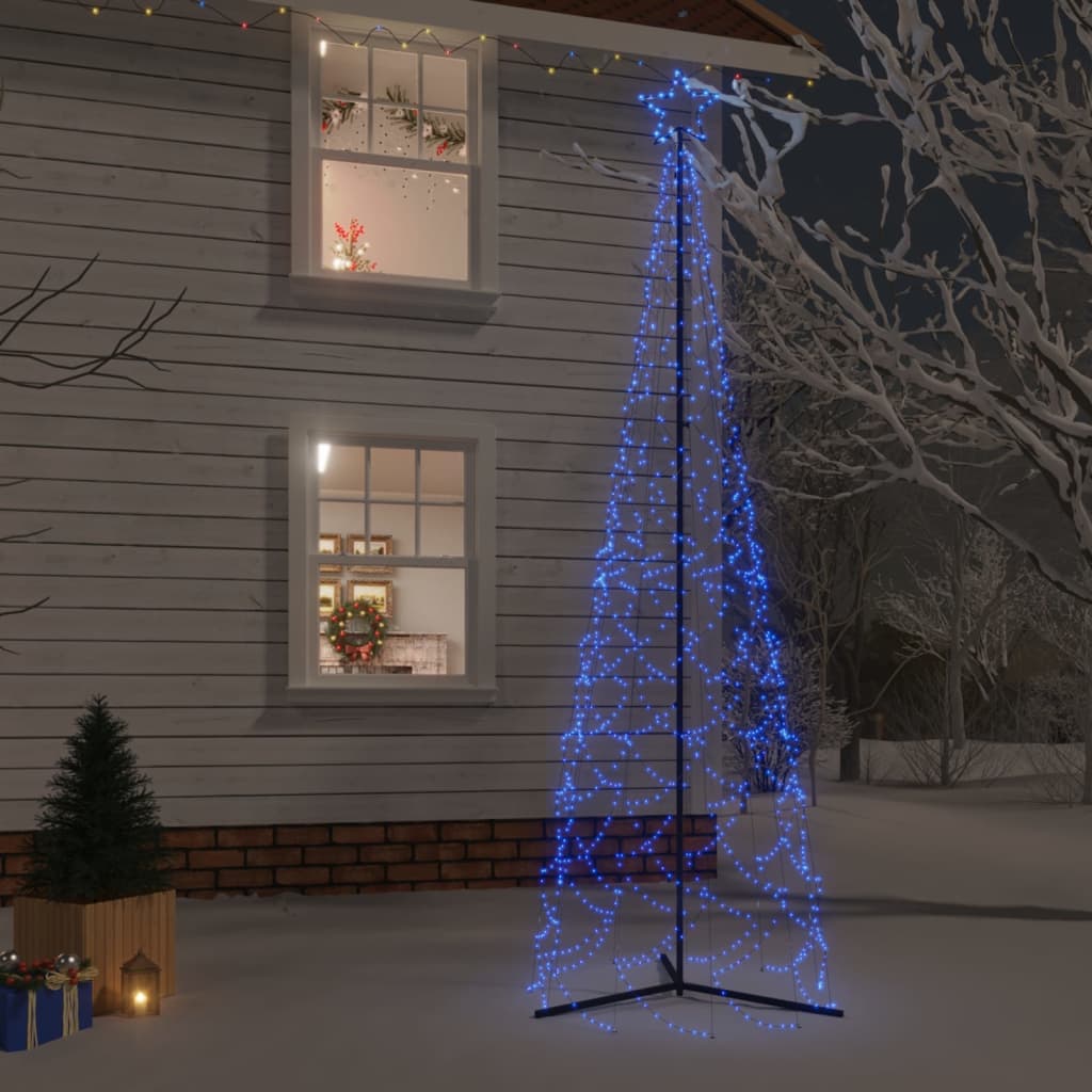 vidaXL Christmas Cone Tree Blue 500 LEDs 100x300 cm