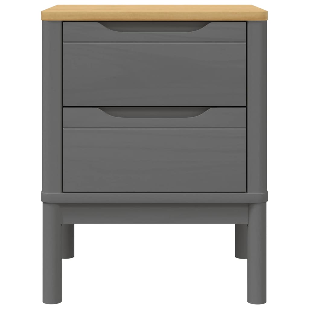 vidaXL Bedside Cabinet FLORO Grey 45x39x57 cm Solid Wood Pine