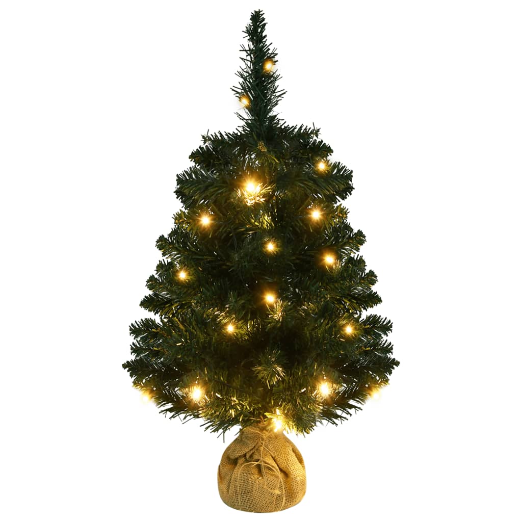 vidaXL Artificial Pre-lit Christmas Tree with Stands Green 60 cm PVC