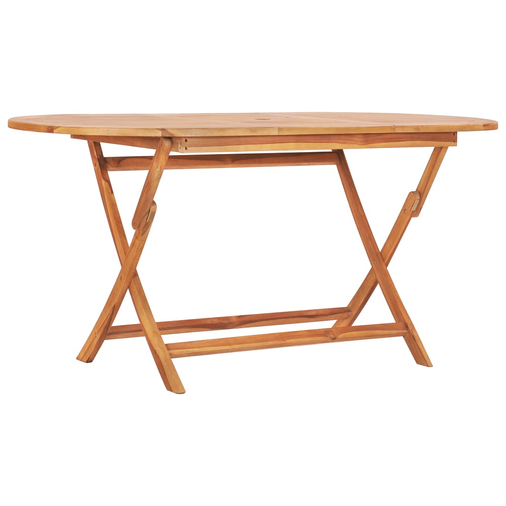 vidaXL 9 Piece Folding Outdoor Dining Set Solid Teak Wood