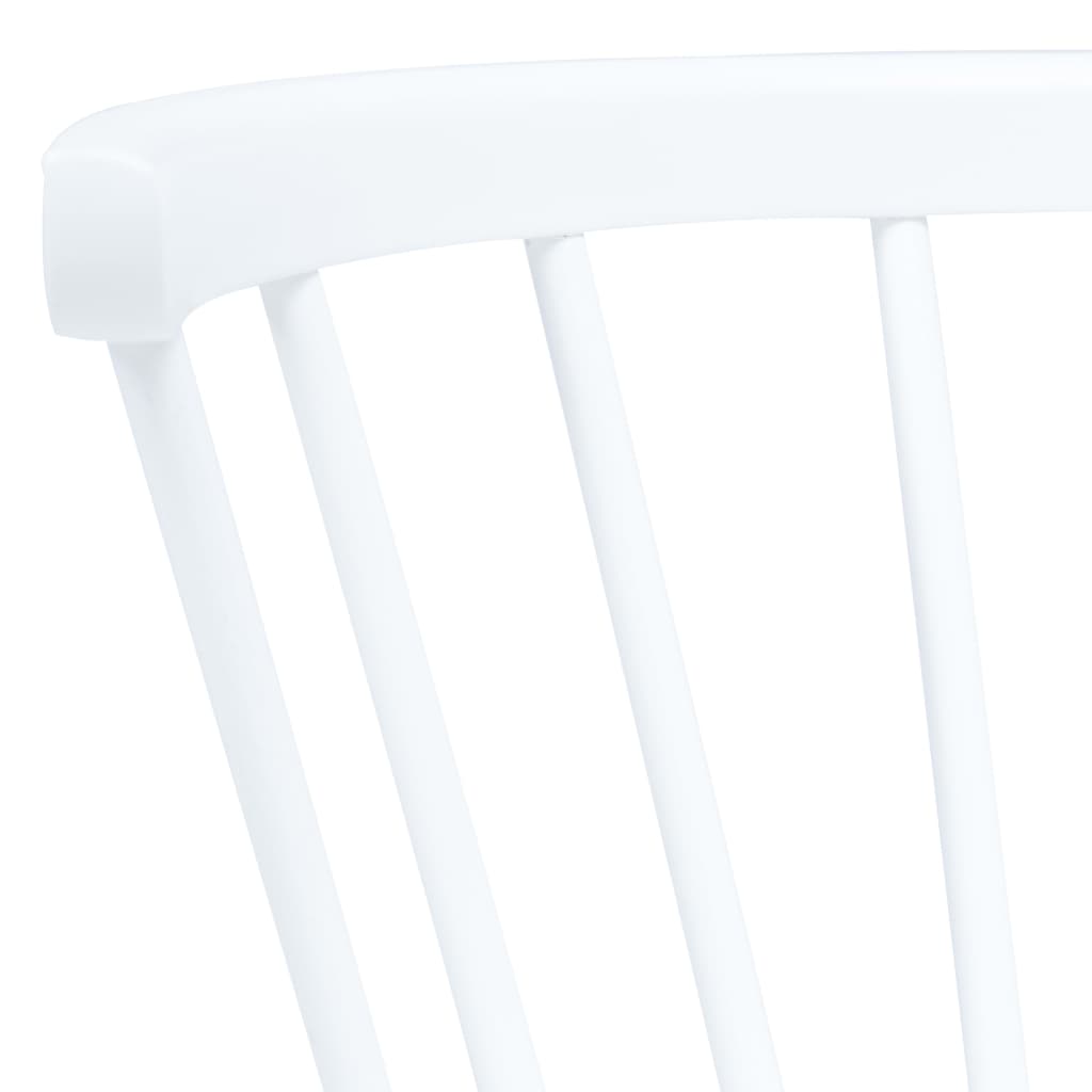 vidaXL Dining Chairs 2 pcs White Solid Rubber Wood