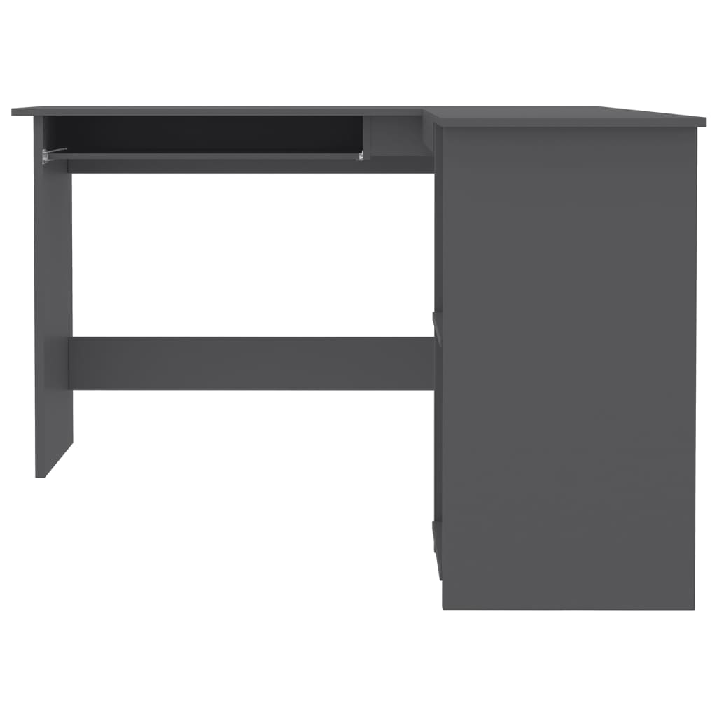 vidaXL L-Shaped Corner Desk Grey 120x140x75 cm Engineered Wood