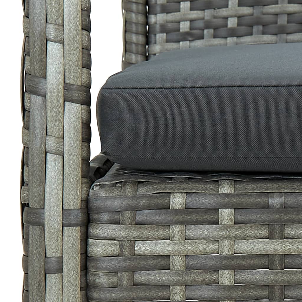 vidaXL 4 Piece Garden Lounge Set with Cushions Poly Rattan Grey