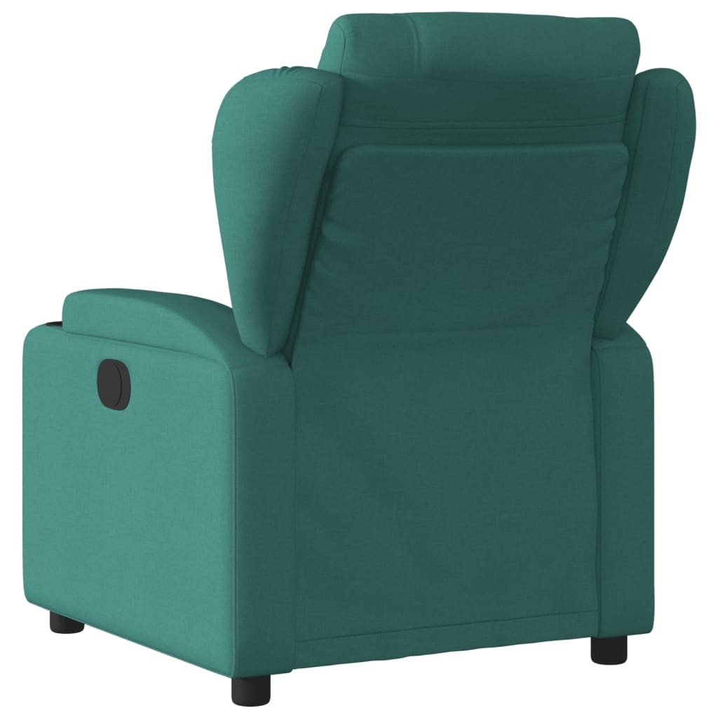 vidaXL Electric Massage Recliner Chair Dark Green Fabric