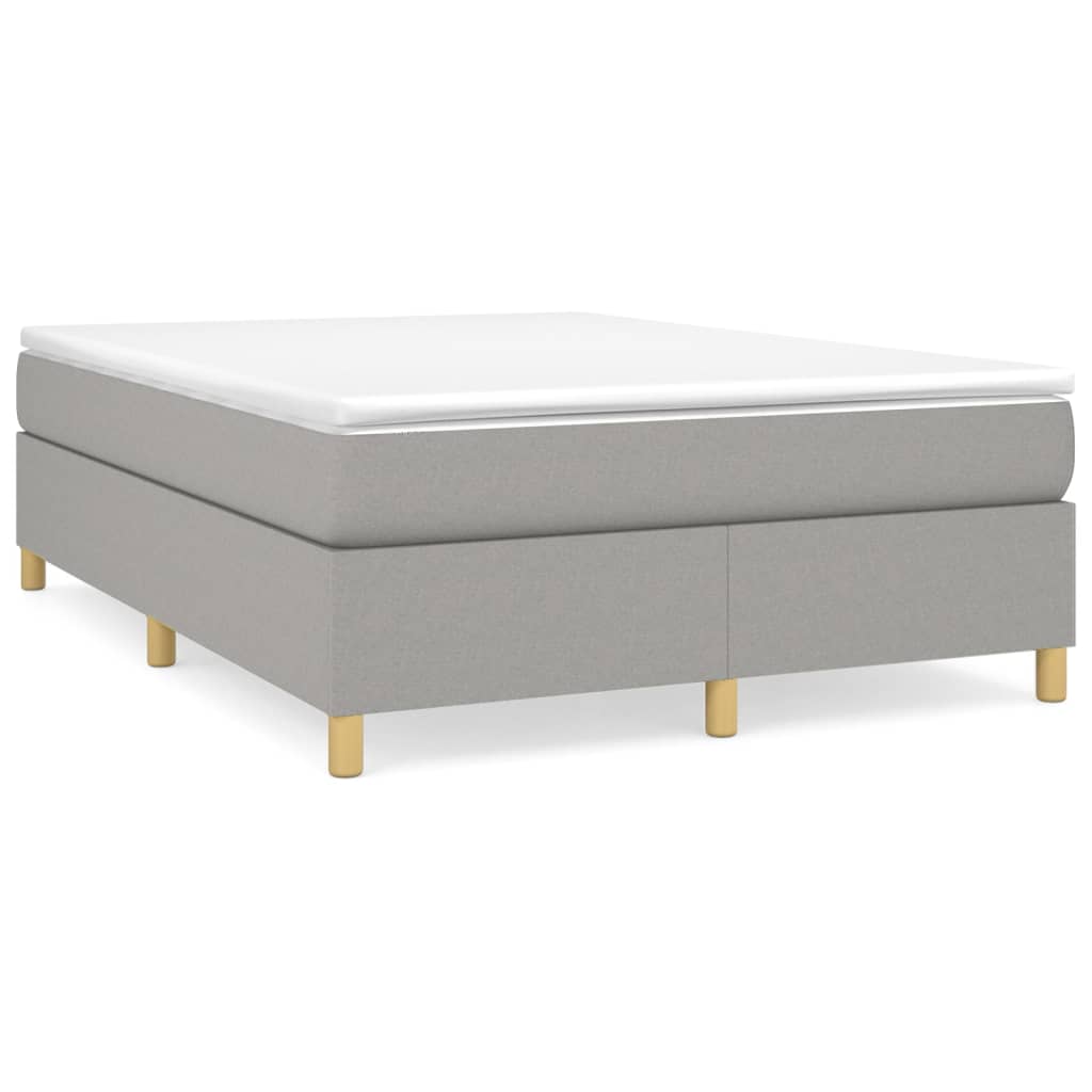 vidaXL Box Spring Bed Frame Light Grey 152x203 cm Queen Fabric