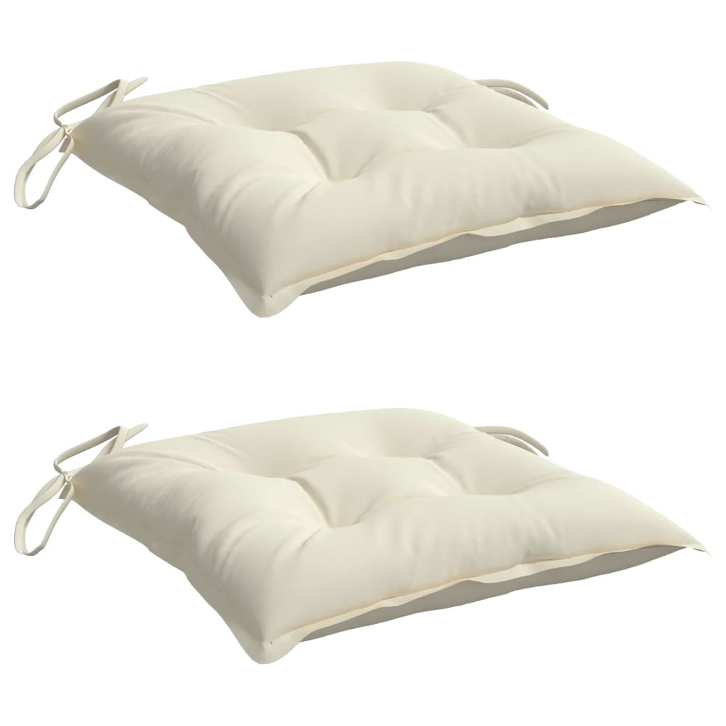 vidaXL Chair Cushions 2 pcs Cream White 40x40x7 cm Oxford Fabric
