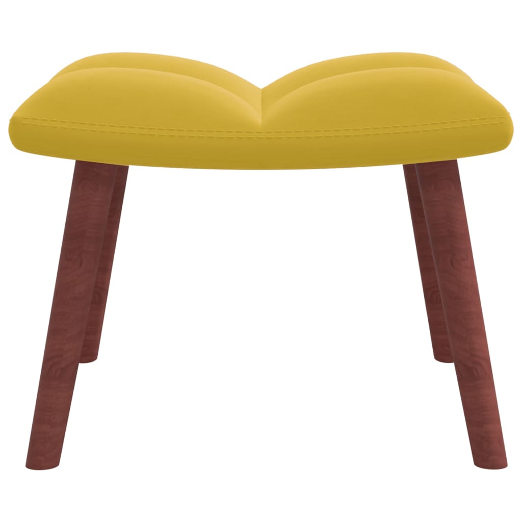 vidaXL Relaxing Chair with a Stool Mustard Yellow Velvet