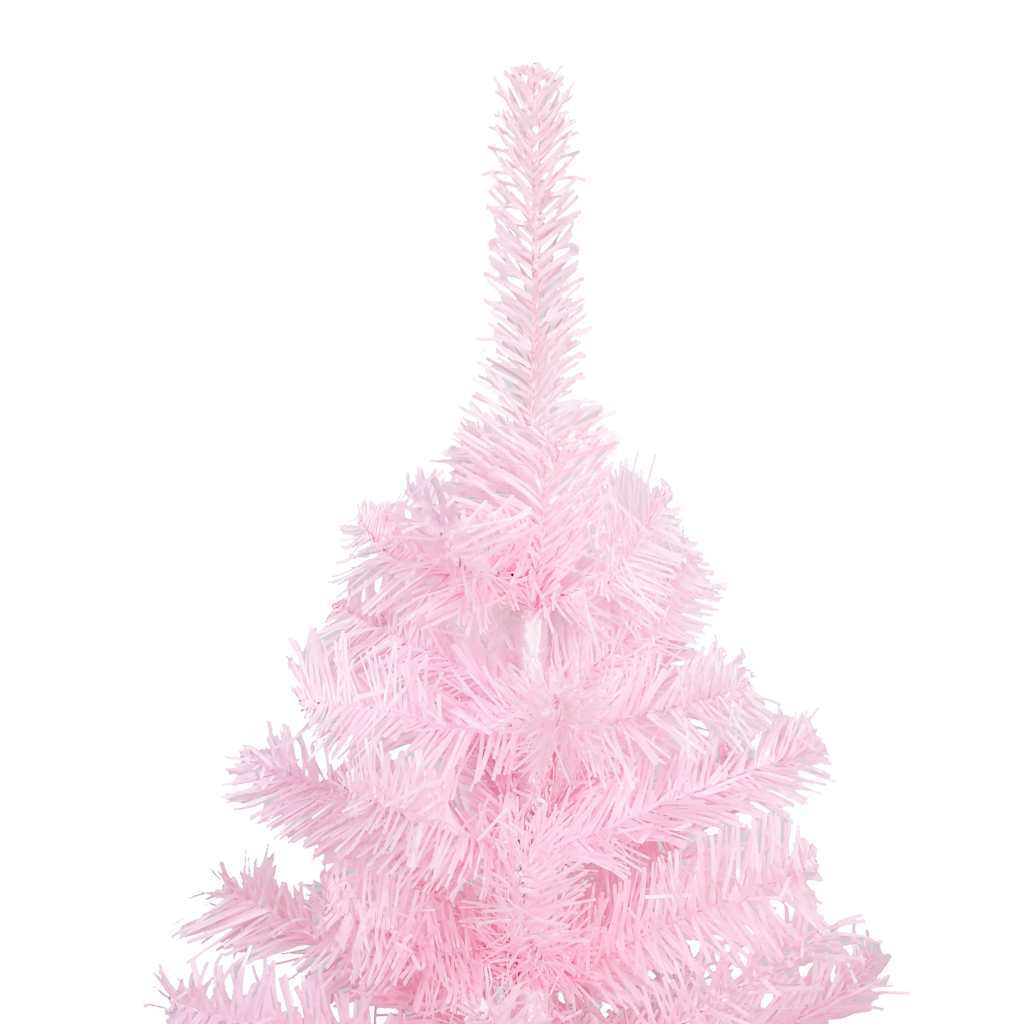 vidaXL Artificial Pre-lit Christmas Tree with Ball Set Pink 210 cm PVC